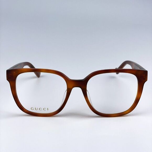 NEW Gucci GG1305OA 003 Havana Crystal Square Women Eyeglasses - Picture 3 of 10